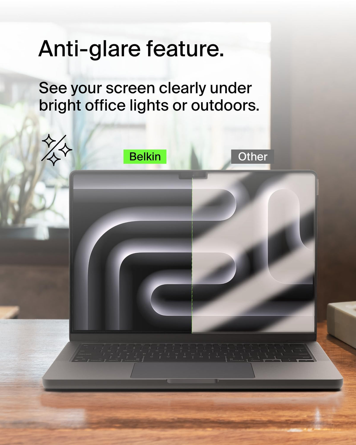 Belkin ScreenForce TruePrivacy Screen Protector for MacBook Pro 16 M1, M2, M3, Anti-Glare Privacy, 2H Hardness, Removable & Reusable, Silicone Attachment, Easy Snap-On & Off Application
