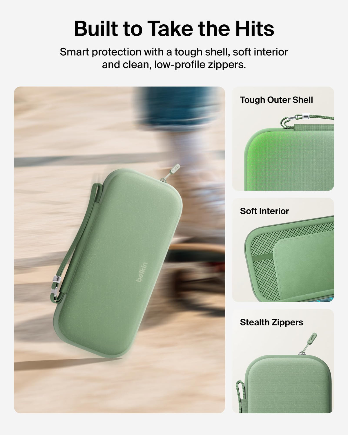 Belkin Gaming Nintendo Switch 2 Case Travel Bag with AirTag Holder - Green