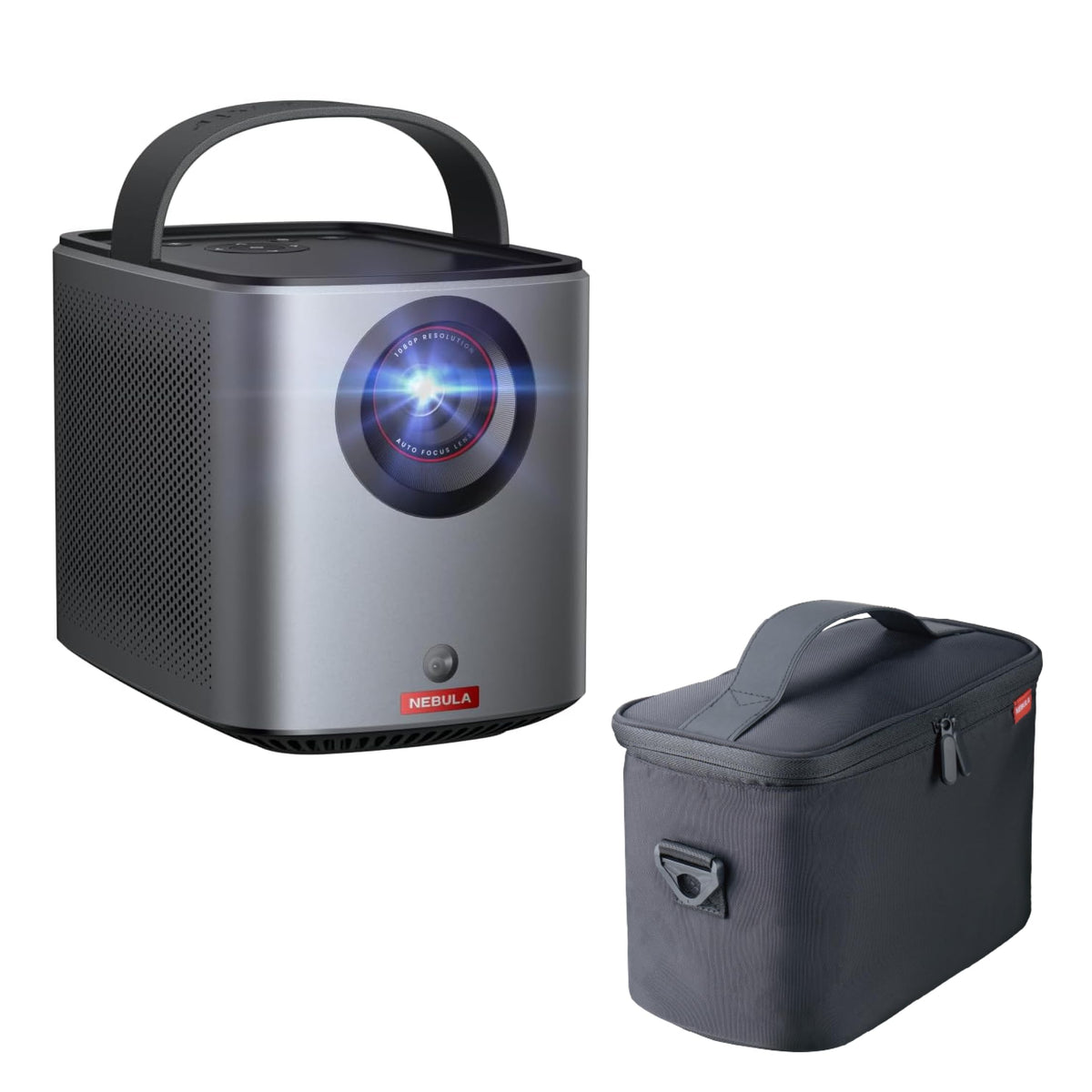 soundcore Nebula Anker Mars 3 Air 1080p Mini Projector with Case, Officially Licensed Google TV & Netflix, 400 ANSI-Lumen, Wi-Fi, Dolby Digital, 2×8W Speakers, 150-Inch Display, 2.5-Hour Playtime