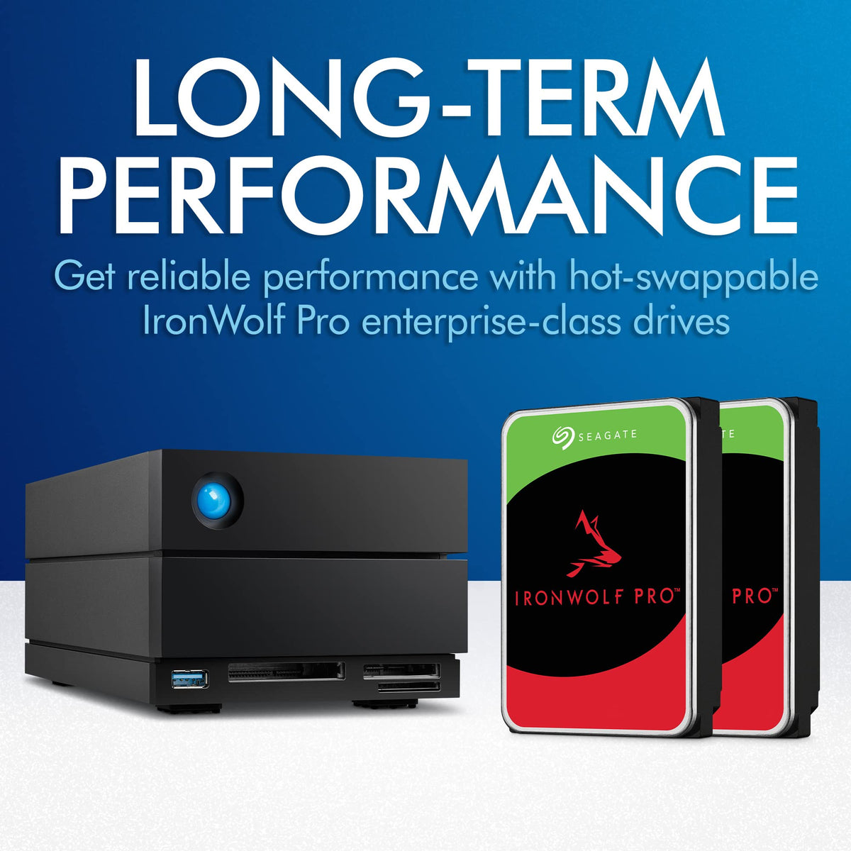 LaCie 2big Dock, 48TB, External HDD - Thunderbolt 4 ports and USB4 compatibility, Data Recovery (STLG48000400)