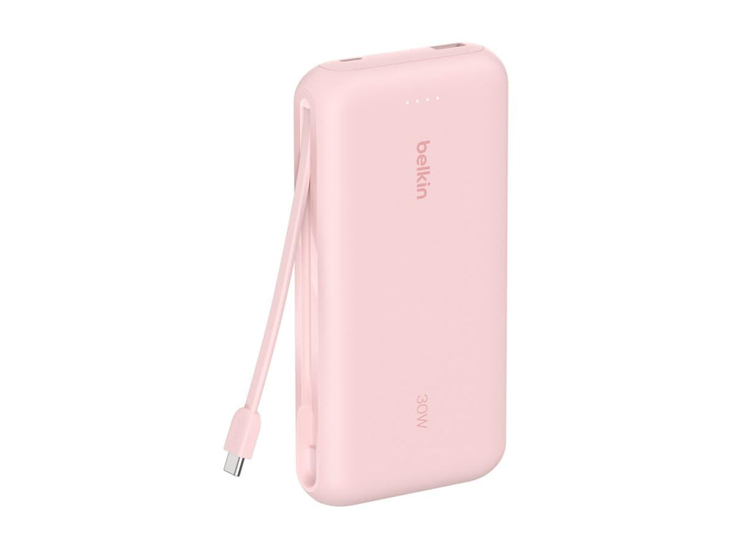 Belkin BoostCharge 20000mAh Power Bank with Integrated USB-C Cable - Pink