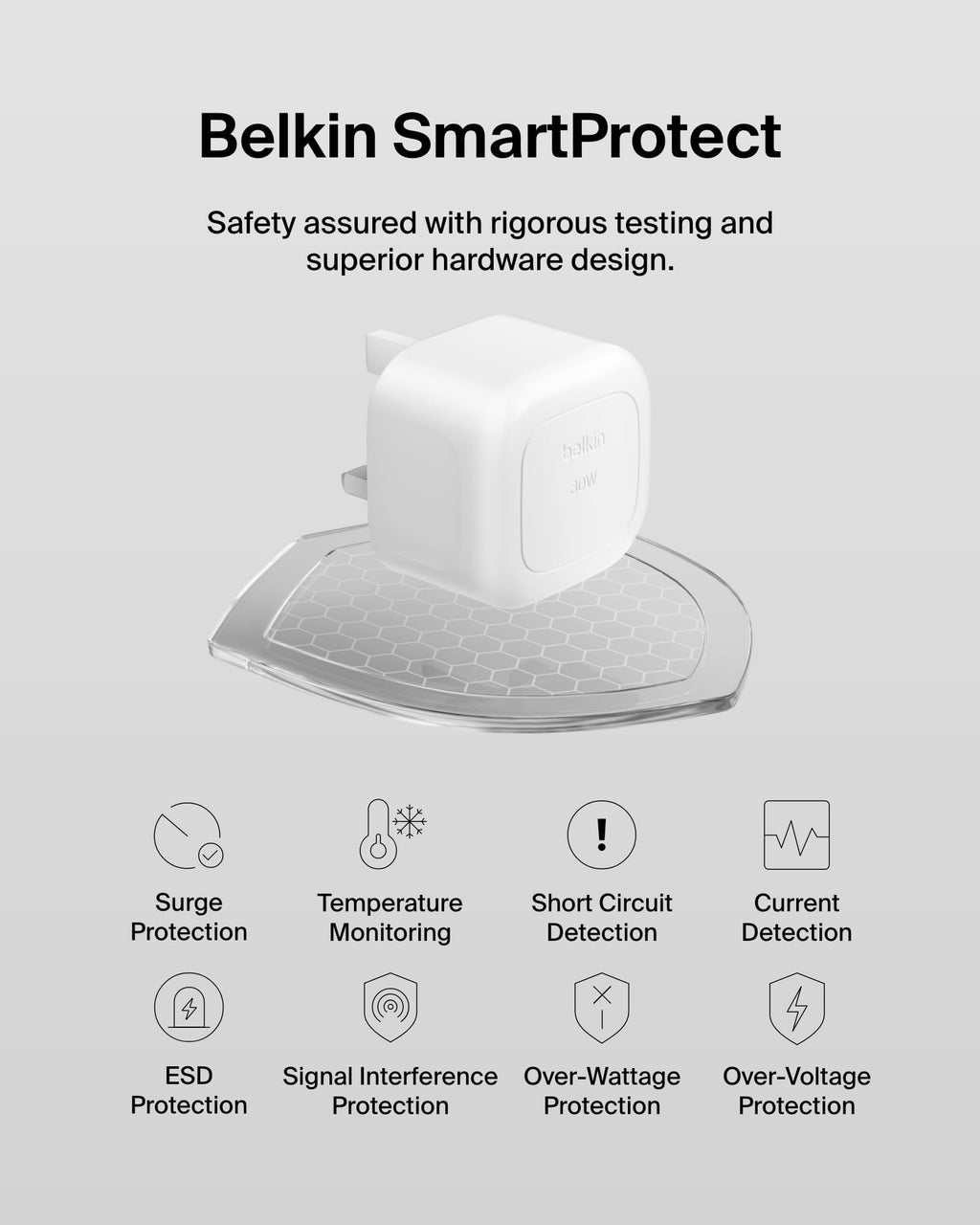 Belkin BoostCharge Compact Wall Charger 30W, Travel-friendly USB-C Power Delivery Fast Charging for Apple iPhone 17, Air, 16, 15, 14, Samsung Galaxy S25, Pixel, iPad, AirPods, Tablet & More - White