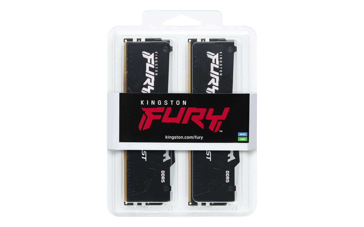 Kingston FURY Beast Black RGB 64GB (2x32GB) 5600MT/s DDR5 CL36 DIMM Desktop Gaming Memory Kit of 2 AMD EXPO/Intel XMP - KF556C36BBE2AK2-64