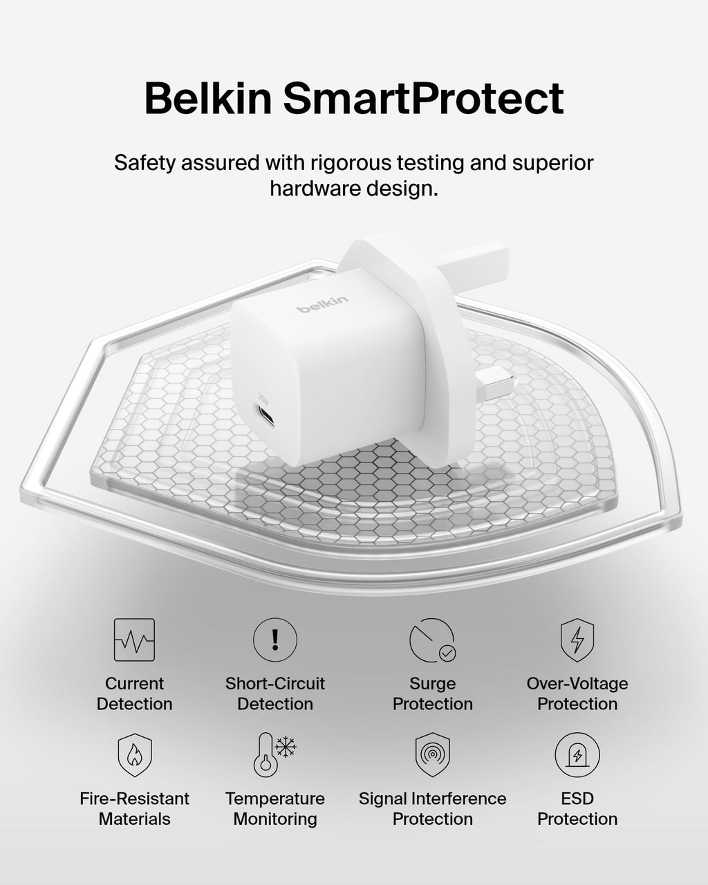 Belkin USB-C Plug 25W - USB-C Phone Charger PD 3.0 Fast Charging with PPS for Apple iPhone 17, iPhone Air, iPhone 16, Samsung Galaxy S25, Pixel 10, Nintendo Switch, & More - White
