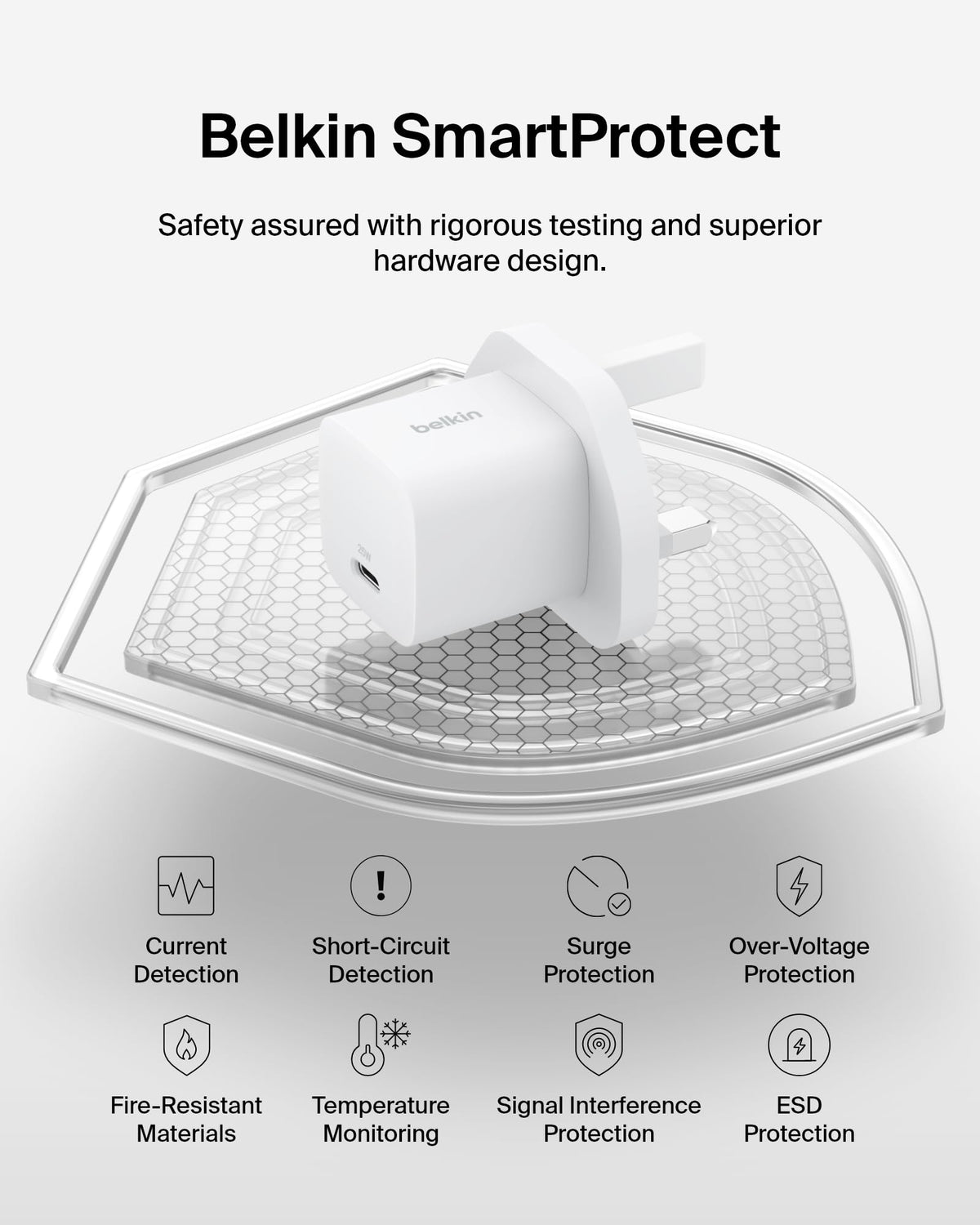 Belkin USB-C Plug 25W with 60W USB-C Cable (3.3ft, 1M) - Phone Charger PD 3.0 Fast Charging with PPS for Apple iPhone 17, Air, 16, Samsung Galaxy S25, Pixel 10, Nintendo Switch, & More - White