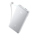 Anker Zolo Powerbank 10,000mAh 22.5W Portable Charger with Built-in USB-C Cable for iPhone 16/17 Series, iPad, Galaxy, Pixel and More (White)
