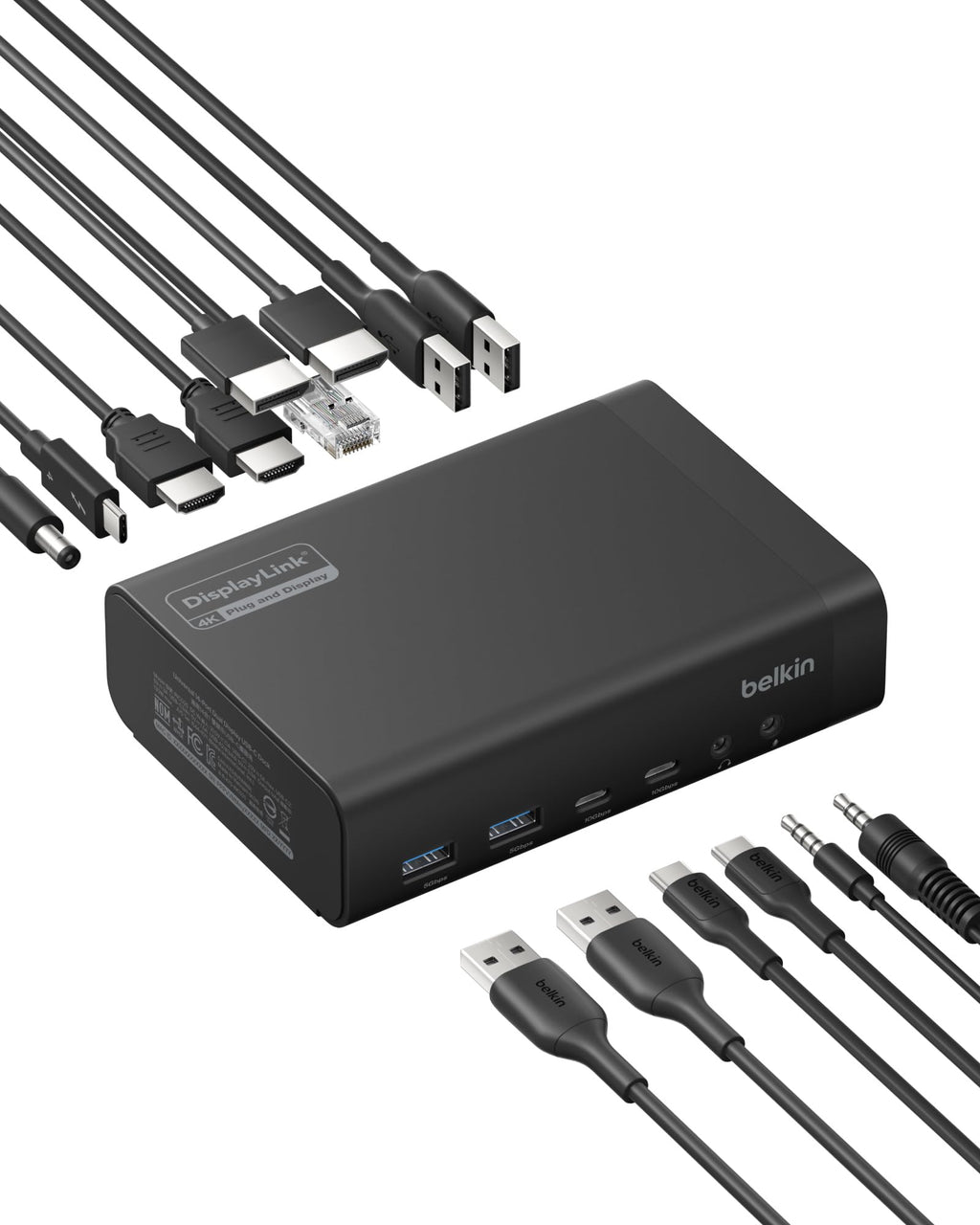 Belkin Connect 14-in-1 Docking Station 140W, Dual Display USB C Dock with 4K@60Hz Support, DisplayLink Technology - USB C Dock with 10Gbps Data Transfer, 1Gb Ethernet Port - Laptop Expansion Hub
