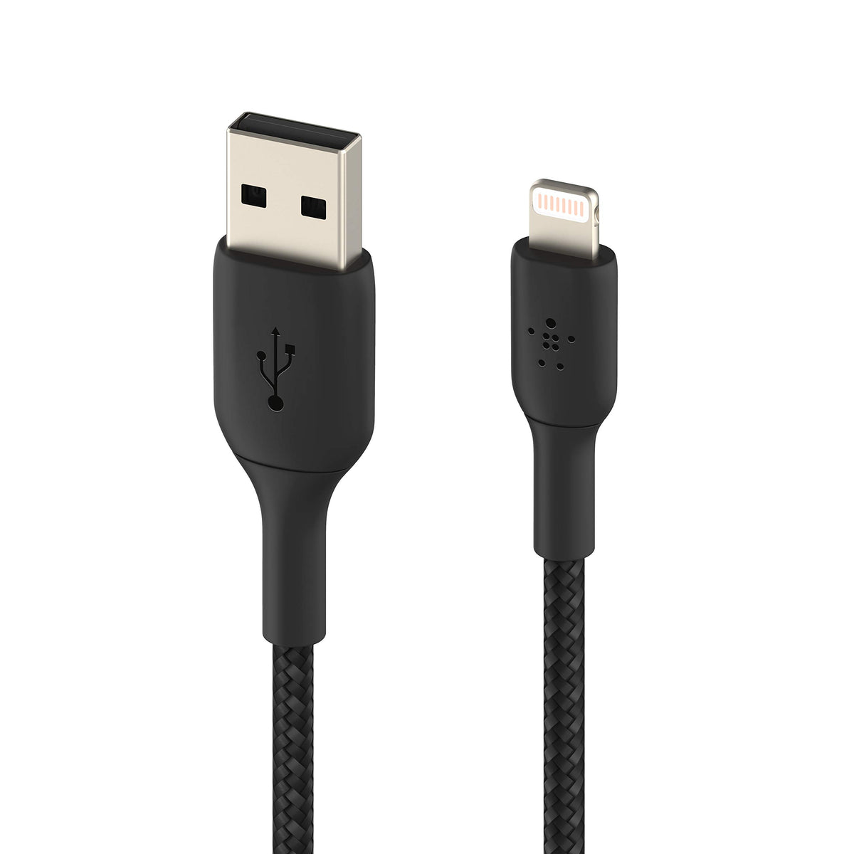 Belkin Braided Lightning Cable (Boost Charge Lightning to USB Cable for iPhone, iPad, AirPods) MFi-Certified iPhone Braided Lightning Charging Cable (0.15 m, Black)