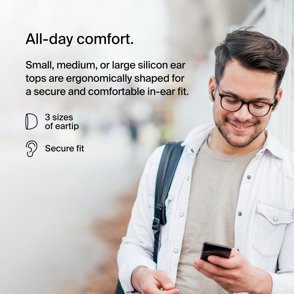 Belkin SoundForm Motion True Wireless Earbuds with Wireless Charging Case & Dual Microphone - IPX5 Water Resistant, Bluetooth Headphones for iPhone 16 & Galaxy 25 - Black