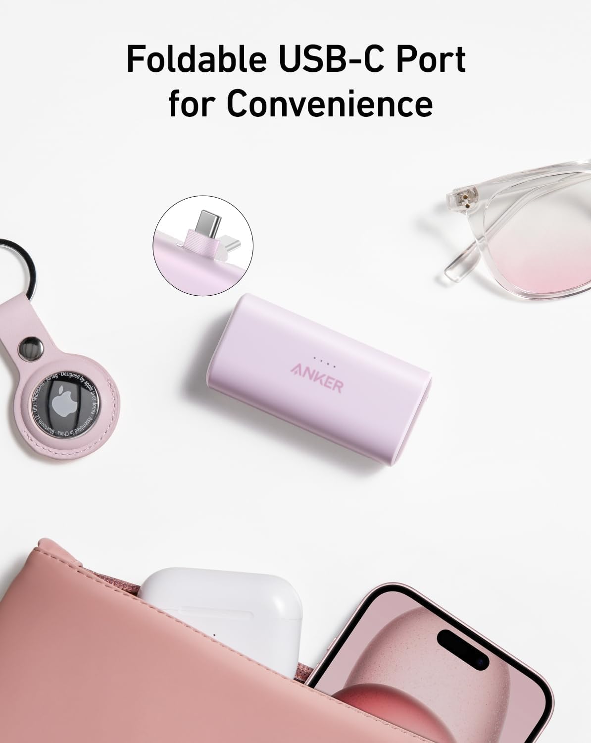 Anker Nano Power Bank,5,000mAh Portable Charger, Built-In USB-C Connector