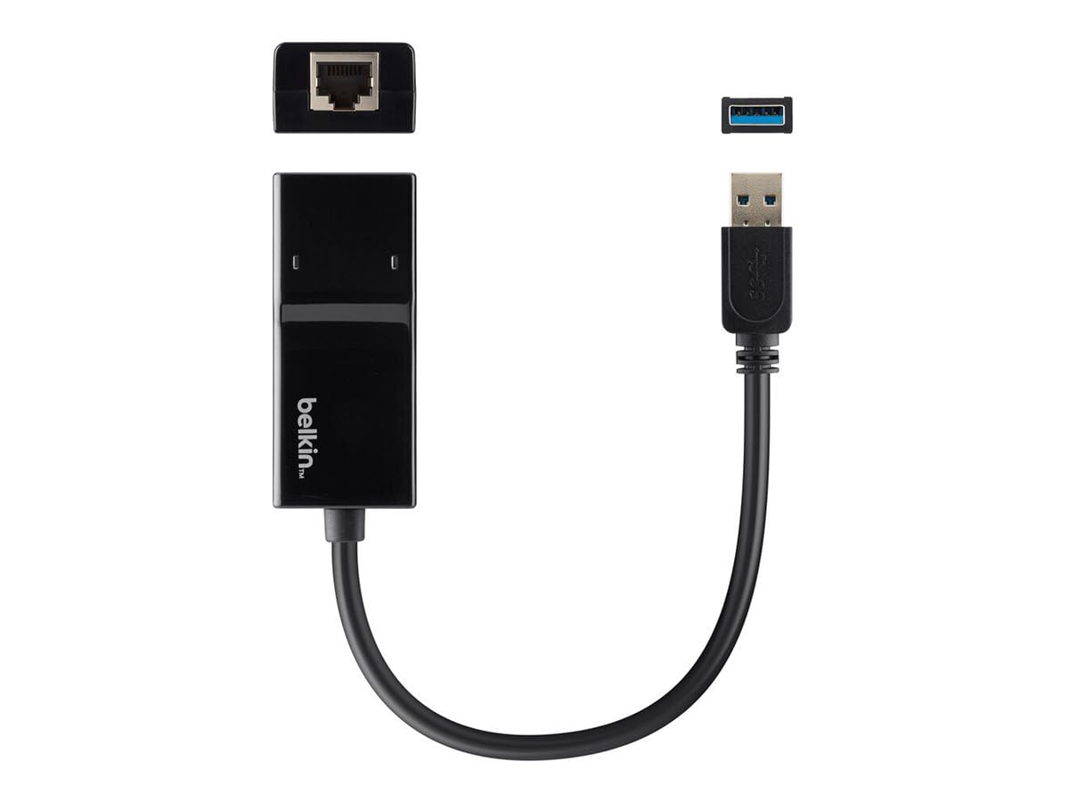 Belkin B2B048 USB 3.0 Gigabit Ethernet LAN Network Adapter (Compatible with Nintendo Switch), Black