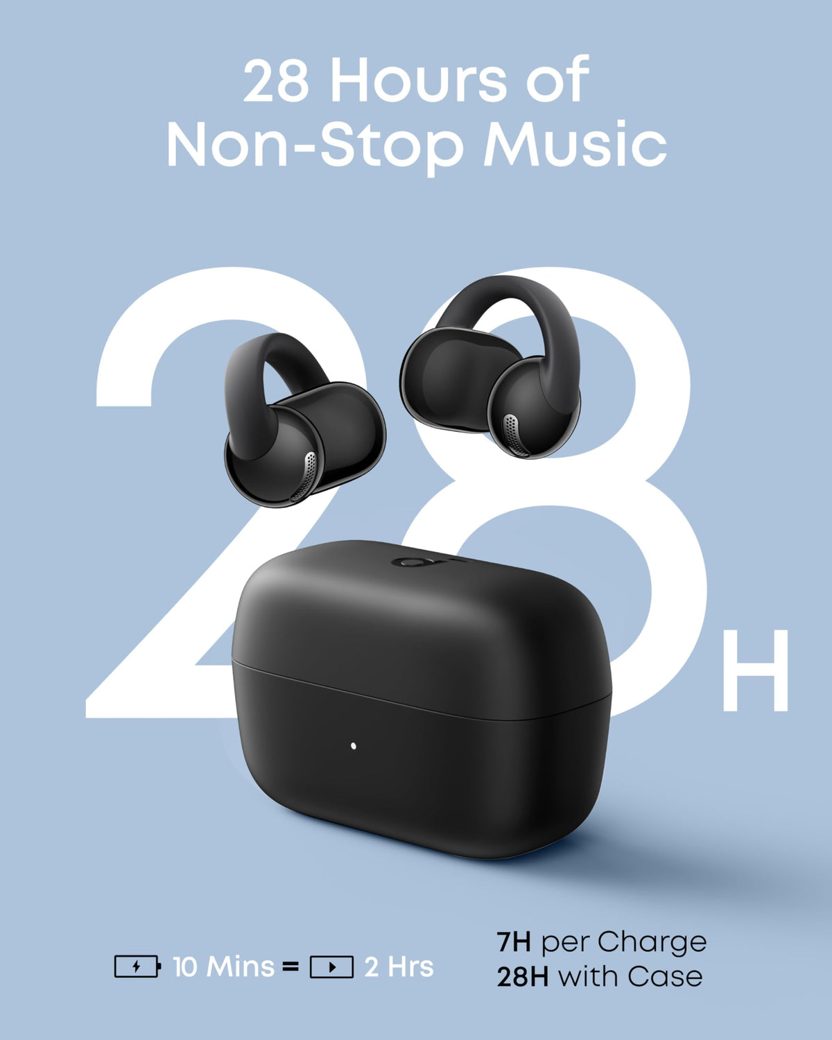 soundcore C50i by Anker, Open-Ear Headphones, Clip-on Earbuds, Ultra-Comfort, FlexiClip Design, 12 mm Drivers for Powerful Bass, AI Clear Calls, 28H Playtime, Secure Fit, Hi-Res, IP55, Bluetooth 6.0