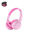 Belkin SoundForm Mini 2 Wireless Headphones for Kids, On-Ear Bluetooth Headphones, 55H Playtime, 85dB Safe Volume Limit, Built-in Microphone, Kids Earphones with Case for iPhone/iPad/Tablet - Pink