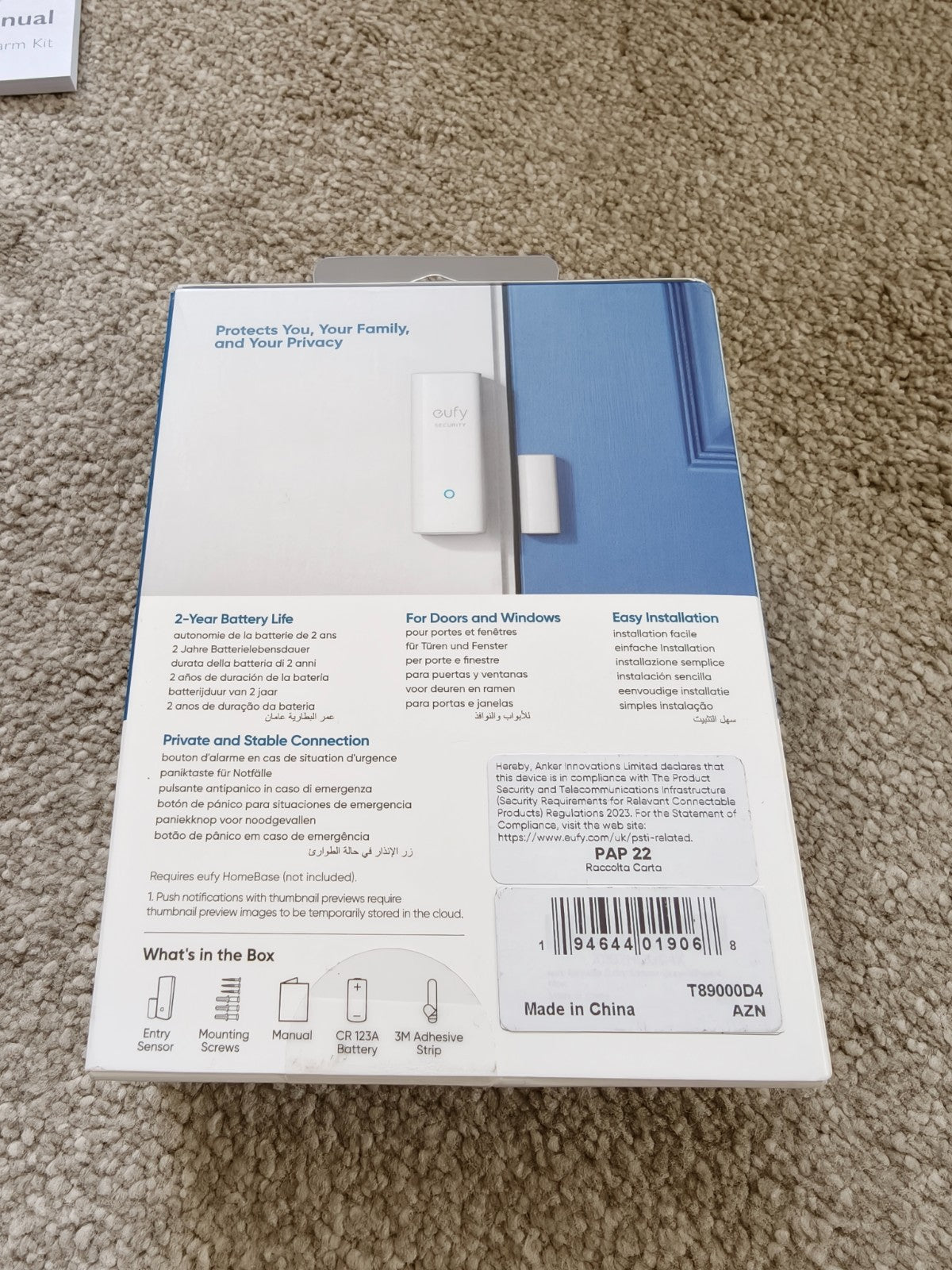 eufy Door / Window Entry Sensor (Brand New & Factory Sealed Box)