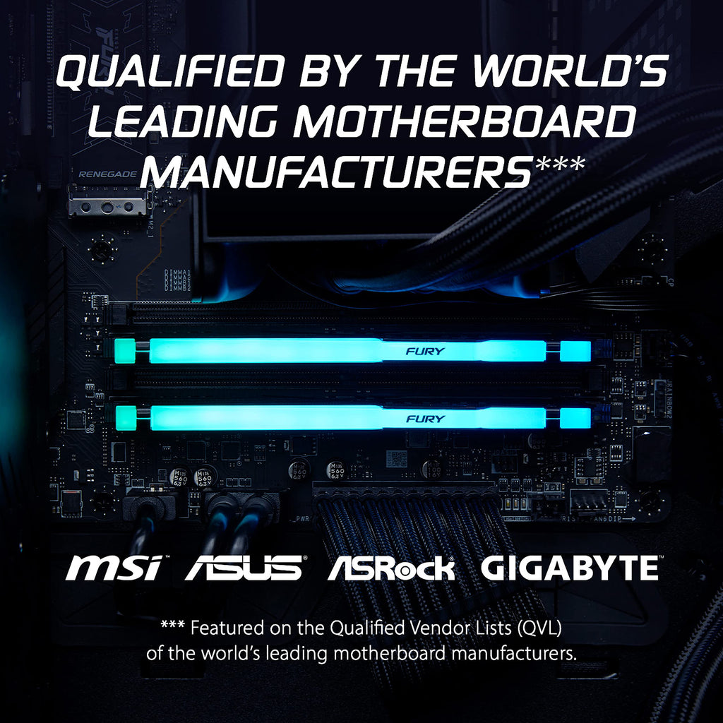 Kingston FURY Beast Black RGB 32GB (2x16GB) 5600MT/s DDR5 CL36 DIMM Desktop Gaming Memory Kit of 2 - KF556C36BBEAK2-32