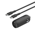 Belkin BoostCharge 30W Fast Car Charger With USB-C Power Delivery Port, Compact Design, Cable Included, Universal Compatibility for iPhone 16, 15, Galaxy S23, Note and More - Black