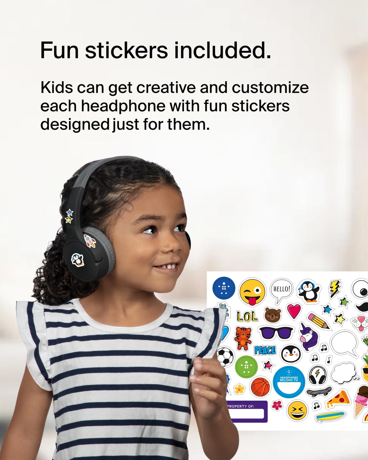 Belkin SoundForm Mini Kids Wireless Headphones with Microphone - Black