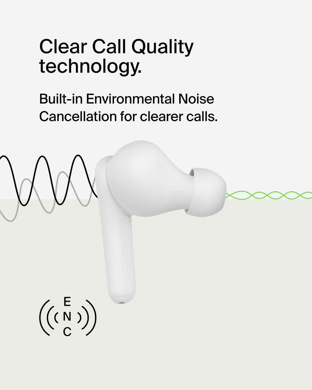 Belkin SoundForm Rhythm True Wireless Earbuds with Built-in Microphone, USB-C Fast Charging, 28H Battery Life, IPX5 Water Resistance - Bluetooth Earbuds for iPhone, iPad, Galaxy, Pixel & More - White