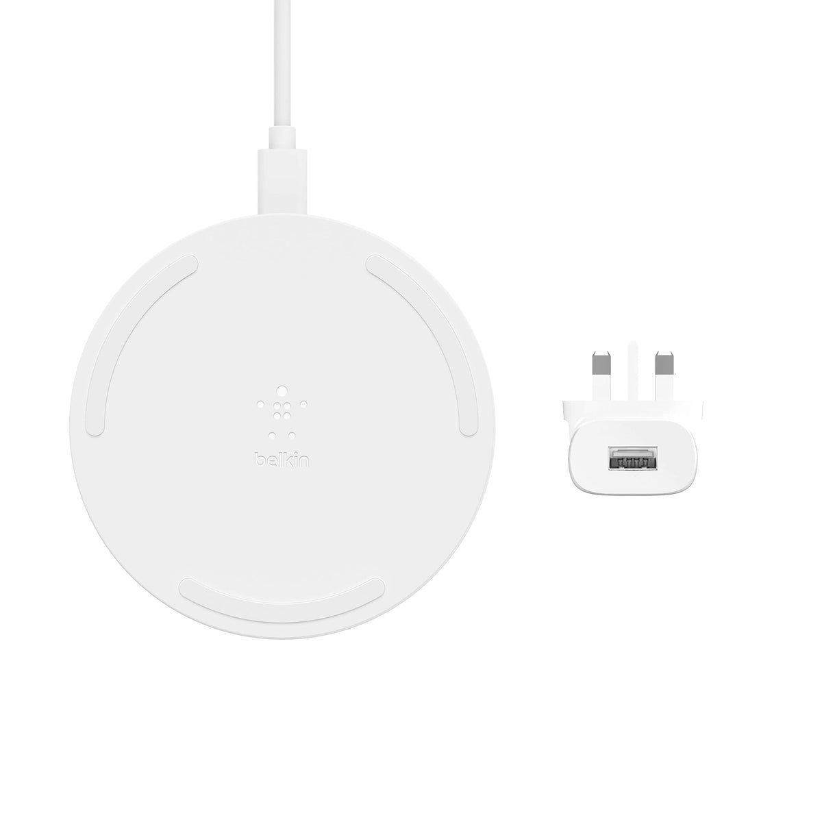 Belkin BoostCharge Wireless Charging Pad 10W (Qi-Certified Fast Wireless Charger for iPhone, Samsung, Google, more), White