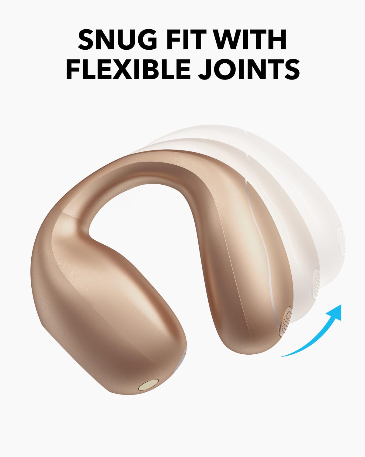soundcore C40i by Anker, Open-Ear Earbuds, Clip-On Headphones, Flexible Joint Design, Button Controls, Lightweight Comfort, Stable Fit with Attachable Ear Grips, Expansive Drivers for Clear Sound