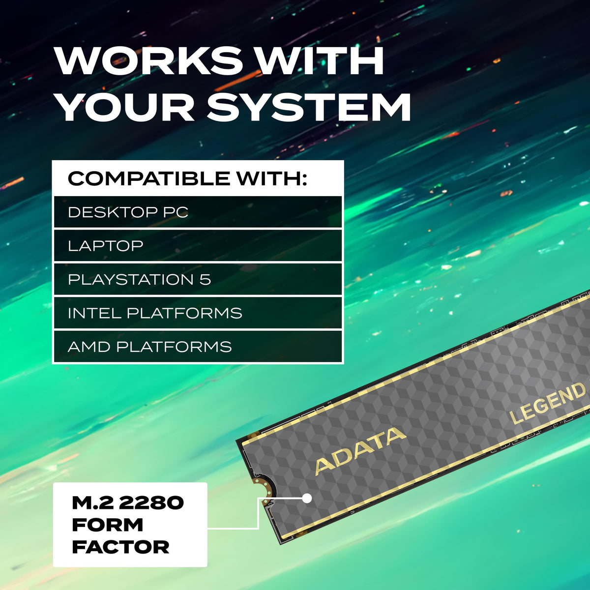 ADATA LEGEND 860 SLEG-860-2000GCS internal solid state drive 2 TB M.2 PCI Express 4.0 NVMe 3D NAND