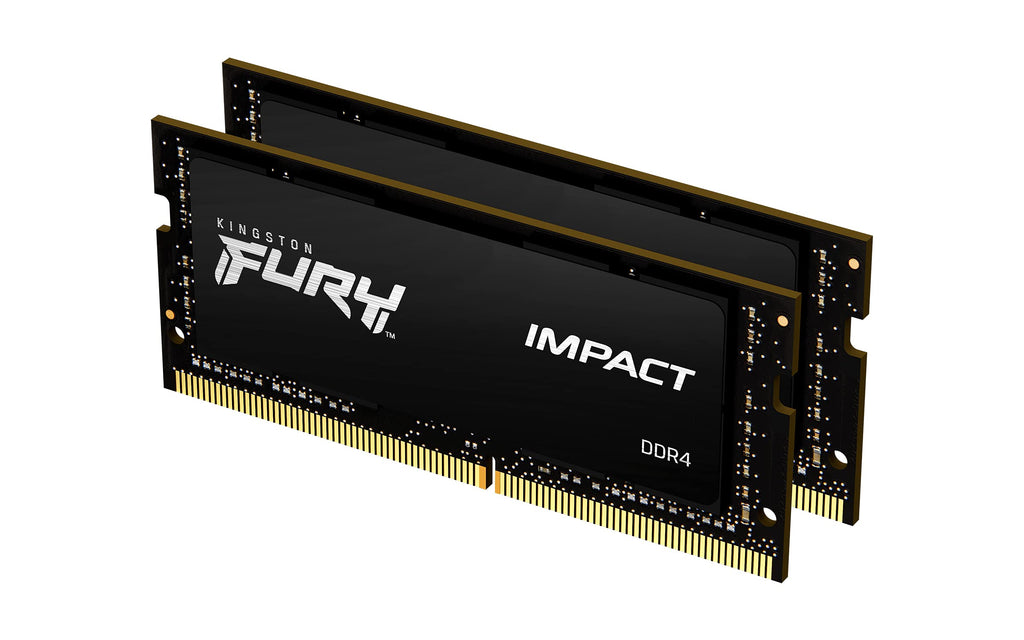 Kingston FURY Impact 64 GB (2 x 32 GB) 3200MHz DDR4 CL20 Laptop Memory Kit of 2 KF432S20IBK2/64, Black