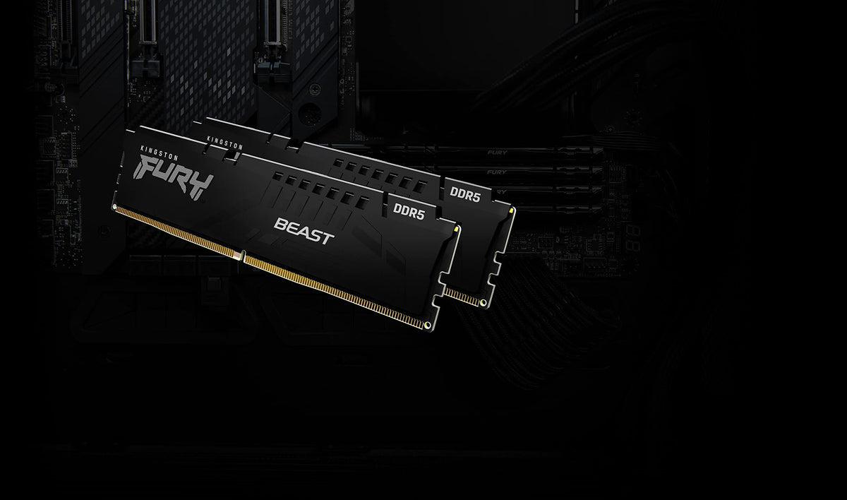 Kingston FURY Beast Black DDR5 128GB (4x32GB) 5600MT/s CL40 DIMM Desktop Gaming Memory Kit of 4 Intel XMP - KF556C40BBK4-128