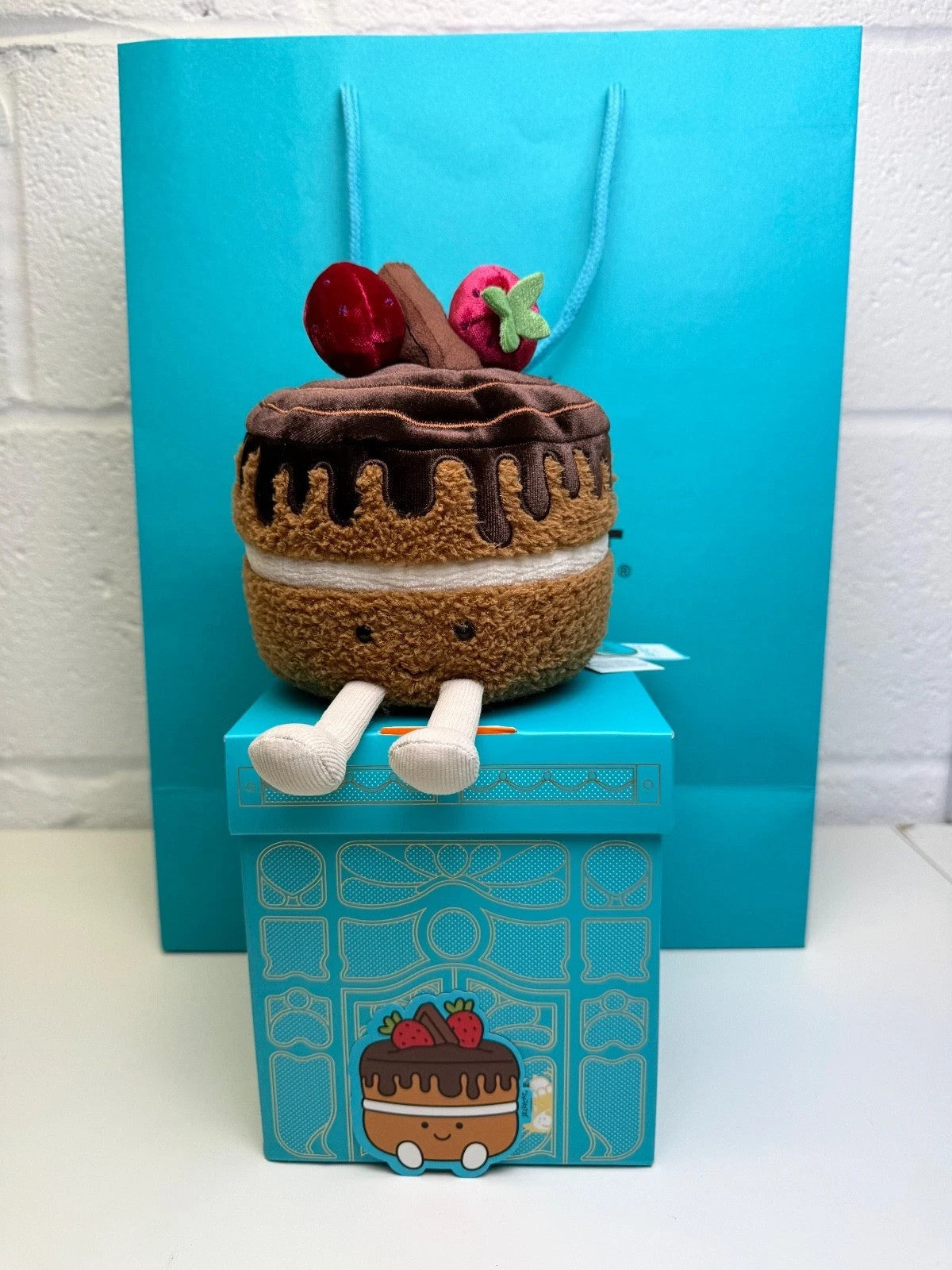 JELLYCAT X HARRODS Limited Exclusive AMUSEABLES GLACY CHOCOLATE CAKE PLUSH SOFT
