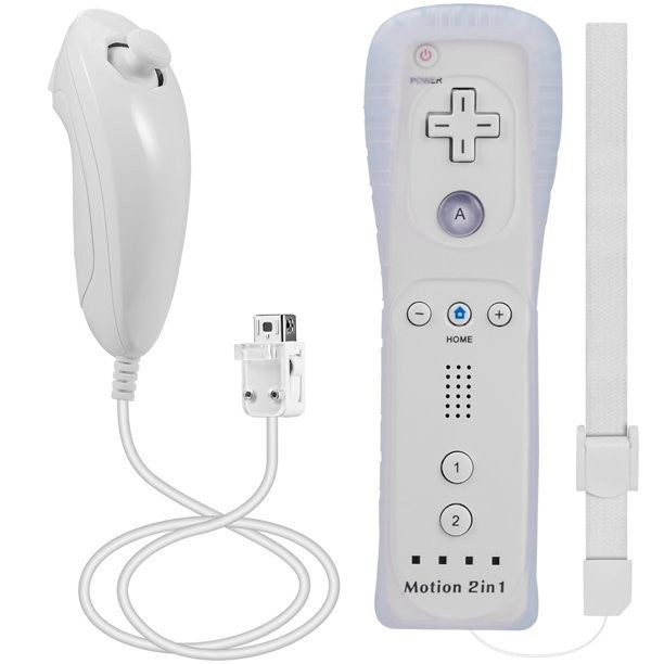 For Wii Remote Controller with Nunchuk remote plus white