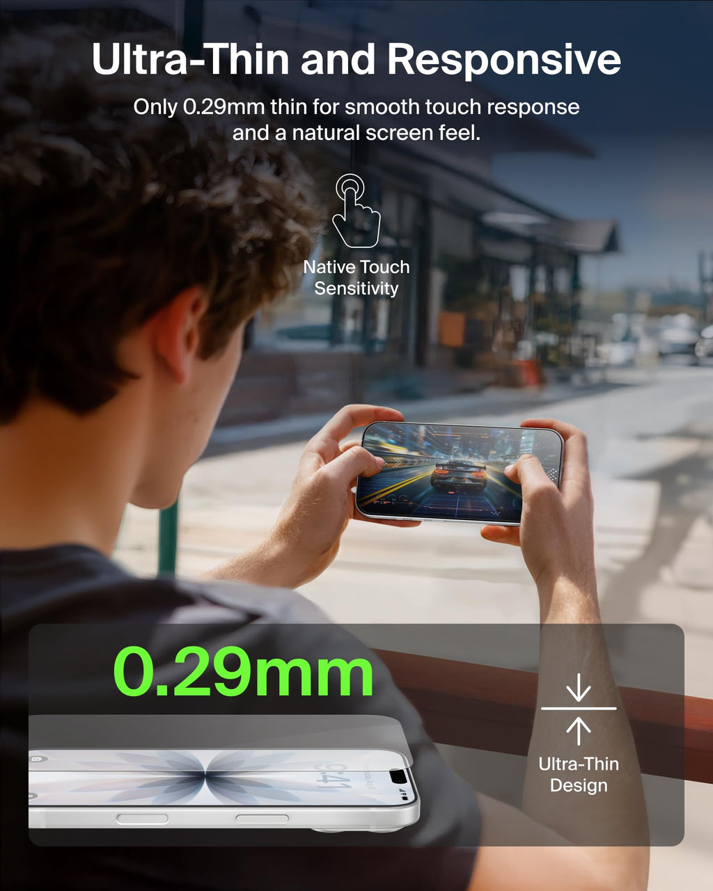 Belkin ScreenForce UltraGlass 2 Treated iPhone 17 and iPhone 16 Pro Screen Protector, scratch-resistant, 9H hardness tested glass, slim design, with bubble-free application, full screen coverage