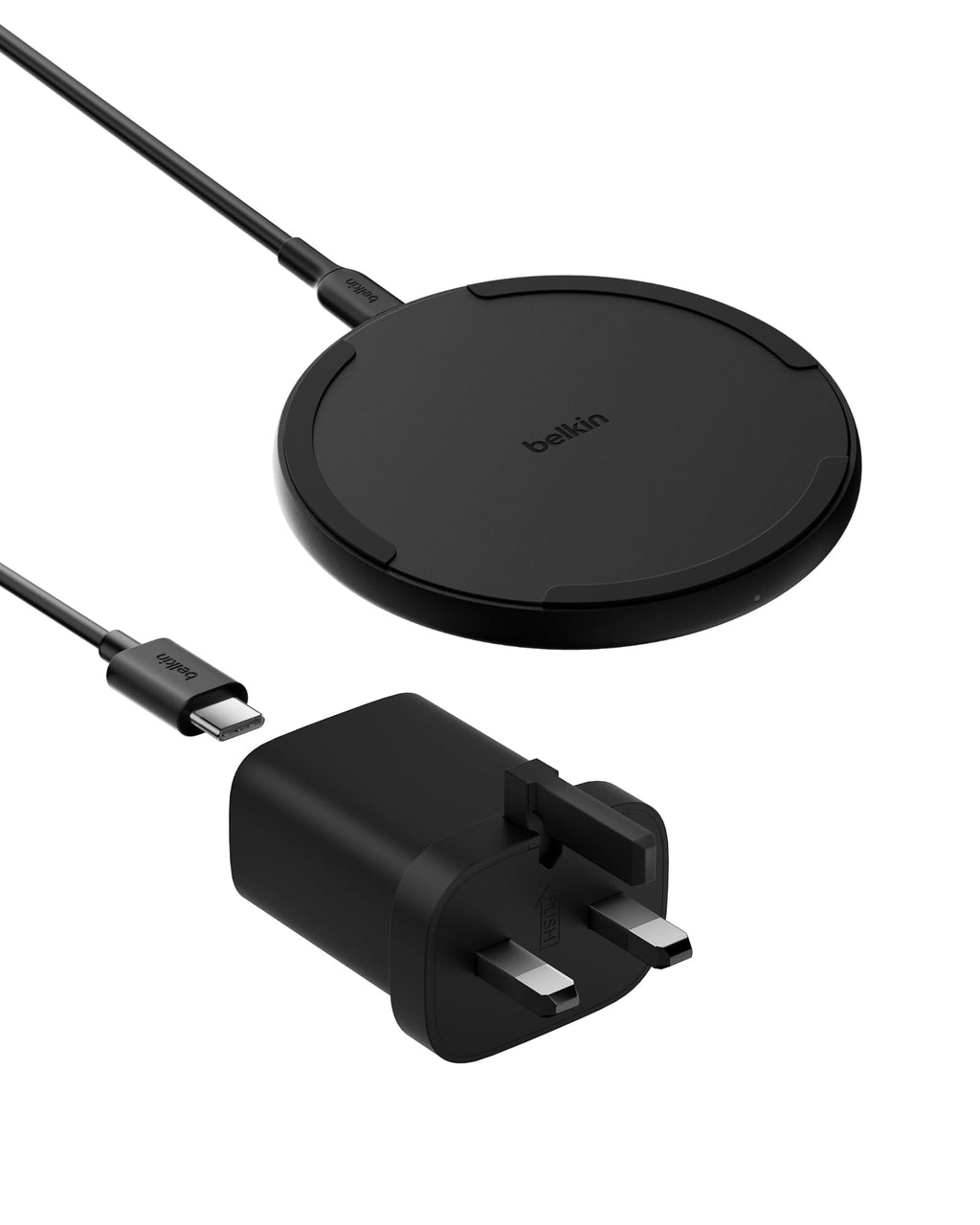Belkin BoostCharge Wireless Charging Pad with Qi, 15W Fast Charging - Black