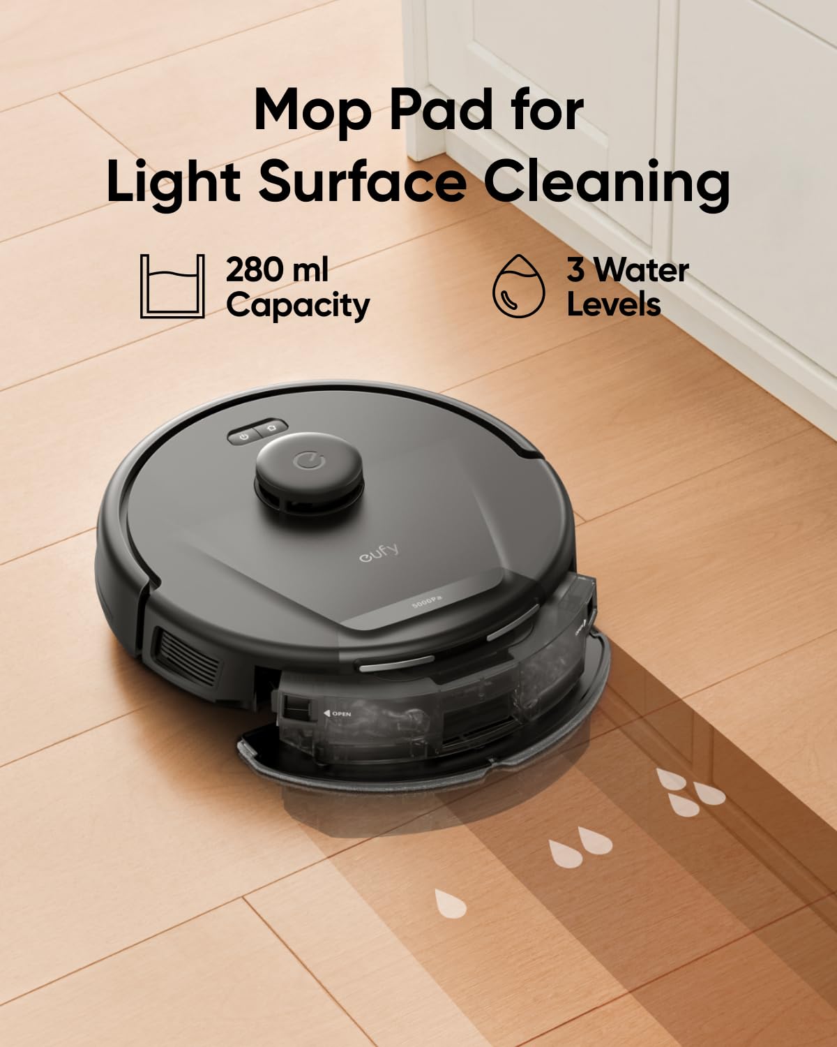 eufy L60 Hybrid Robot Vacuum Cleaner, Ultra Strong 5,000 Pa Suction to Remove Hair, Dust, iPath Laser Navigation, For Deep Floor Cleaning, Ideal for Hard Floors