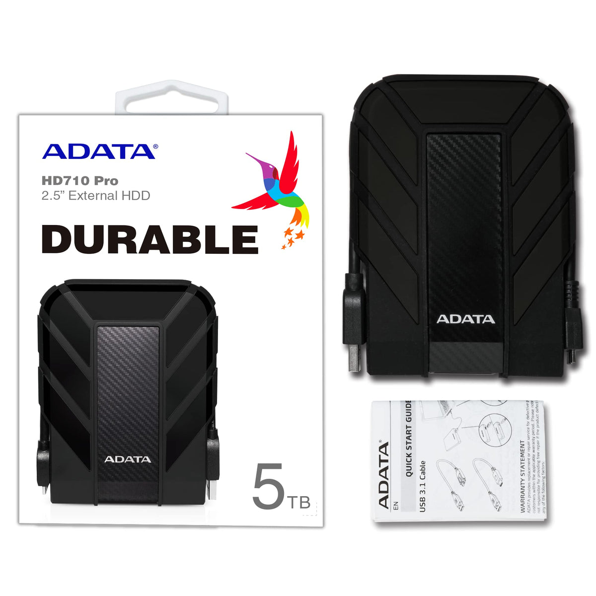 ADATA 5TB HD710 Pro USB3.1 2.5-inch Portable Hard Drive (Black)