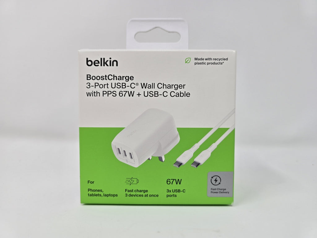 Belkin BoostCharge 3-Port Compact Power-Ban 20K with PD 20W, Portable Charger