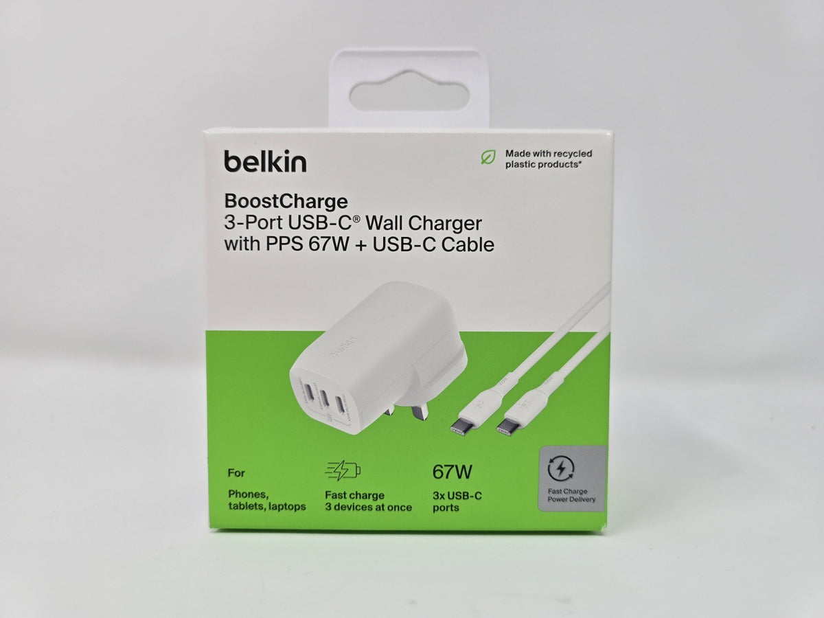 Belkin BoostCharge 3-Port Compact Power-Ban 20K with PD 20W, Portable Charger