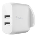 Belkin WCB002MYWH Boost Charge Dual USB-A 24W Wall Mobile Device Charger, White
