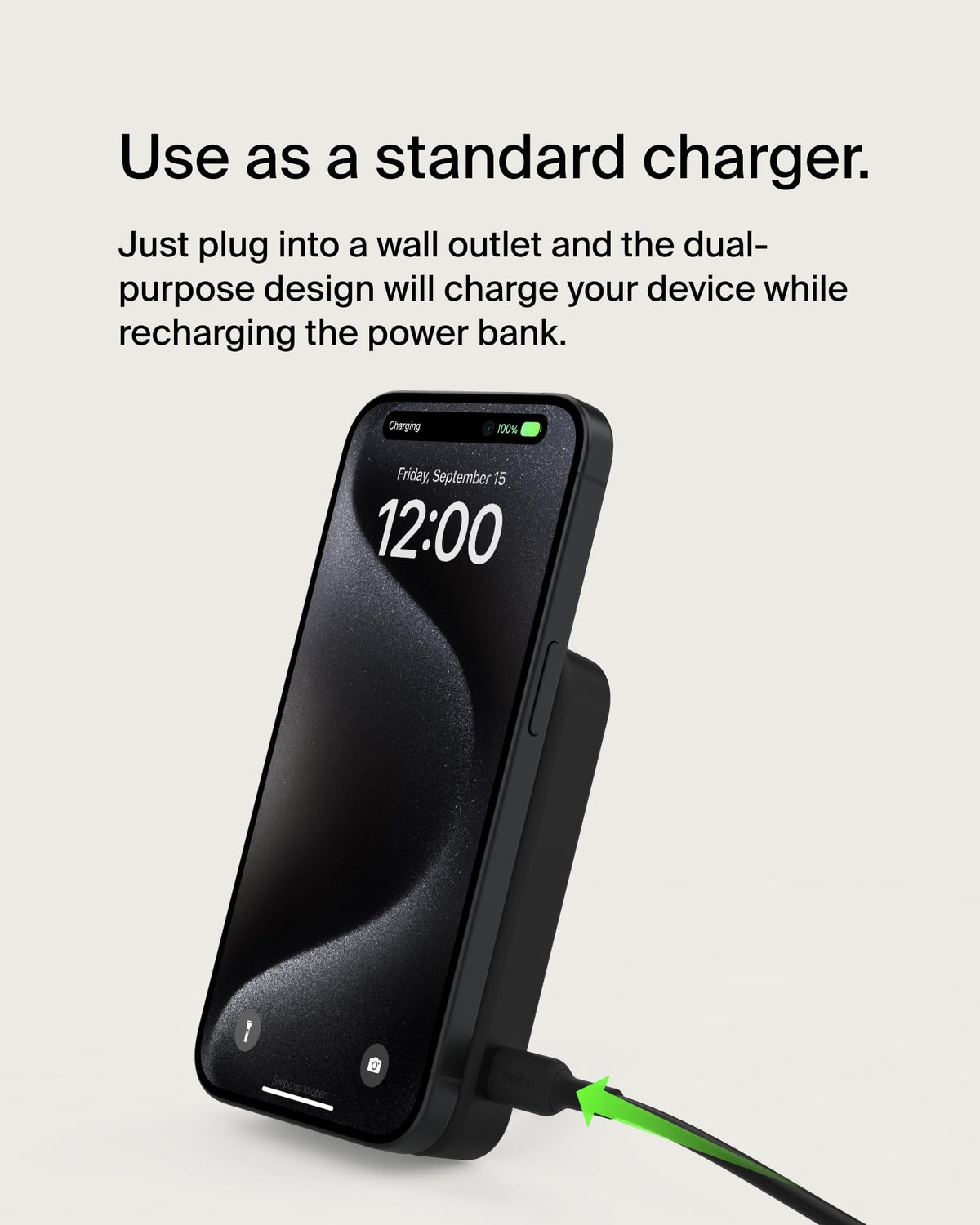 Belkin BoostCharge Pro Wireless Power Bank 8000mAh with Qi2, MagSafe Compatible Portable Charger + Built-in Pop-up Kickstand, For iPhone 17, iPhone Air, 16, 15, 14, Pixelsnap and More - Black