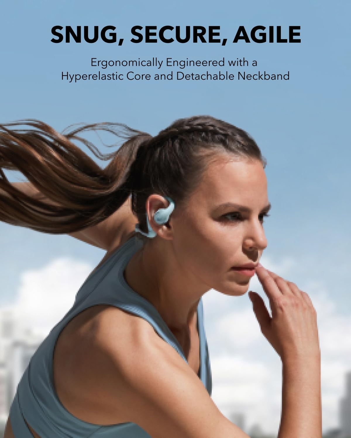 soundcore by Anker AeroFit Pro Open-Ear Headphones, Ultra Comfort, Secure Fit, Ergonomic Design, Rich Sound with LDAC, Bluetooth 5.3, IPX5 Water-Resistant, 46H Playtime, App Control, Wireless Earbuds