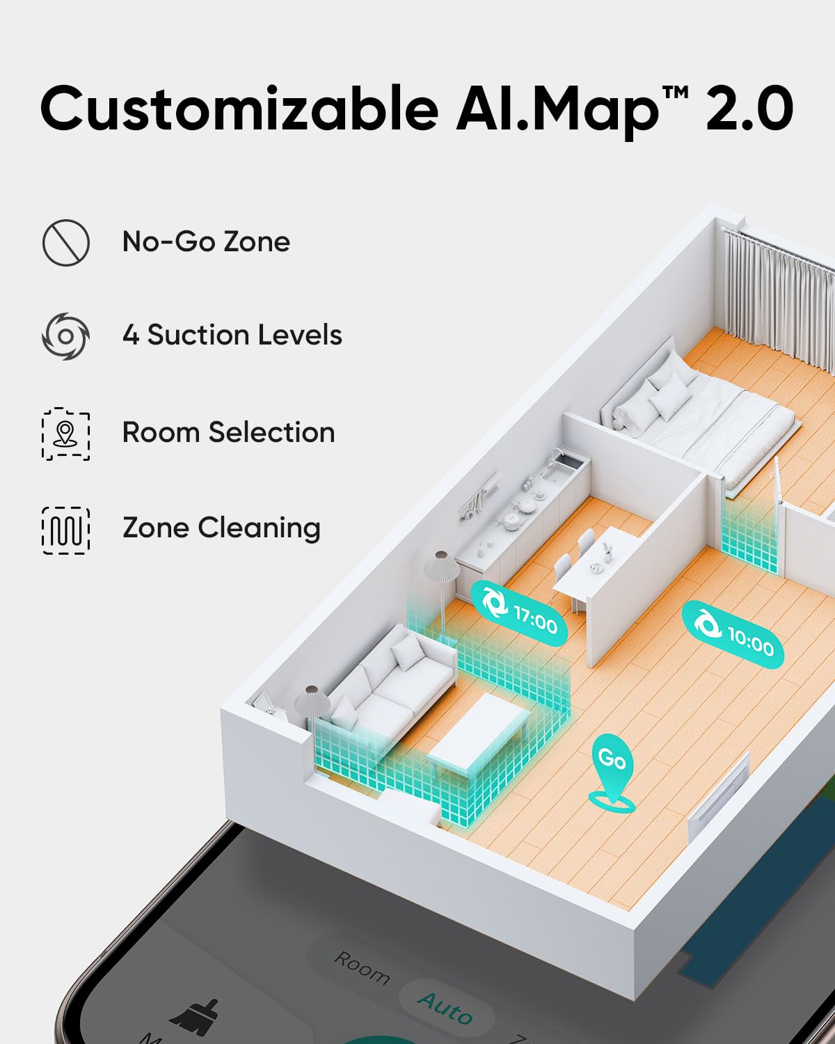 eufy L60 Hybrid Robot Vacuum Cleaner, Ultra Strong 5,000 Pa Suction to Remove Hair, Dust, iPath Laser Navigation, For Deep Floor Cleaning, Ideal for Hard Floors