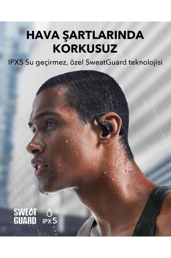 Soundcore by Anker, AeroFit Pro, Secure Fit, Ergonomic Design, Sound with LDAC, Bluetooth 5.3, IPX5 Waterproof, 46-Hour Wireless Earphones, Black