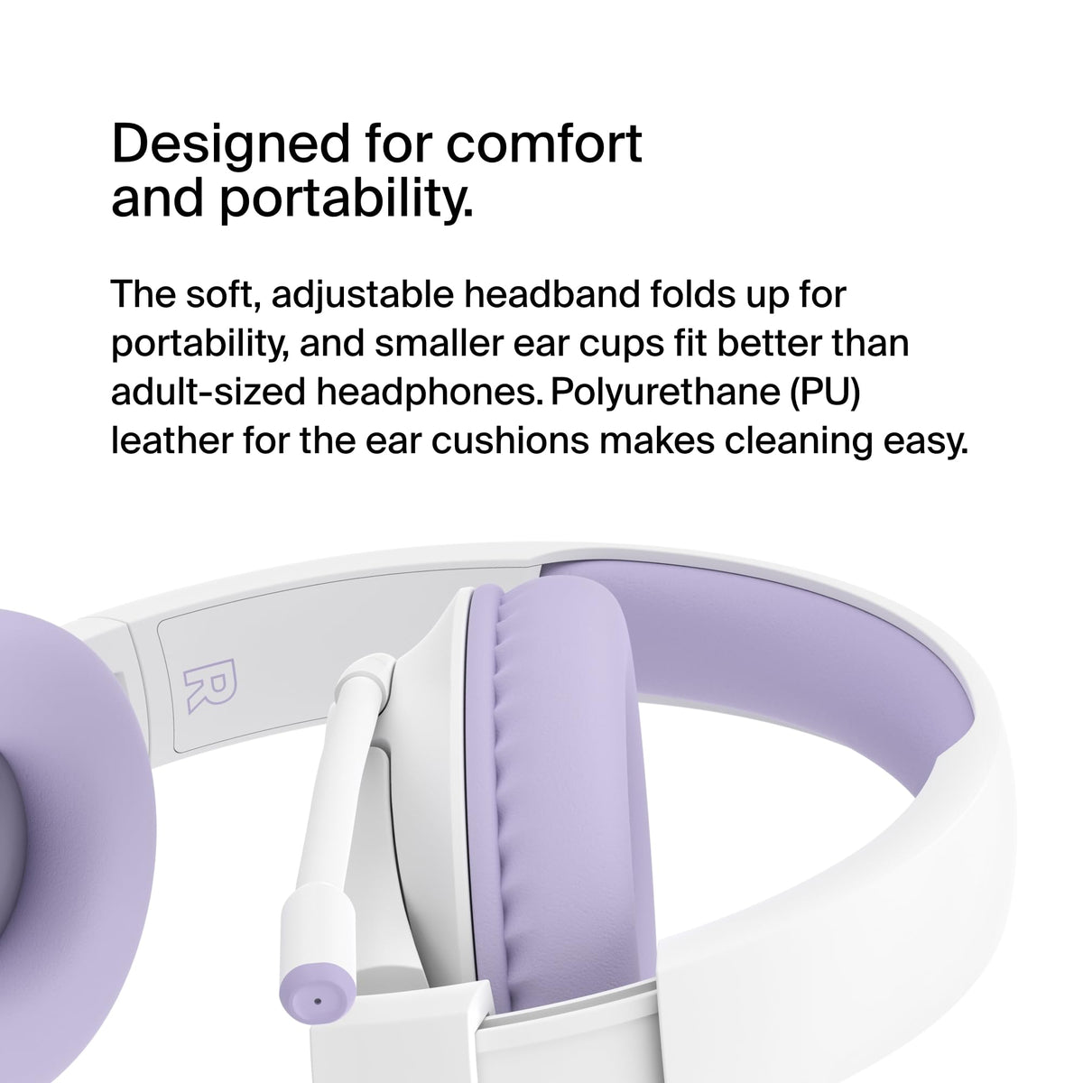 Belkin SoundForm Inspire Wireless Over-Ear Headset for Kids, On-Ear Headphones for Girls and Boys, Online Learning, & Travel with Built-In Microphone - Compatible with iPhone, iPad, Galaxy, and More