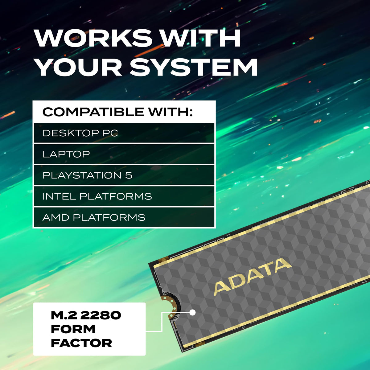 ADATA Legend 860 1TB M.2 NVMe Gen4 SSD, PCIe4, R/W 6000/4000 MB/s, PS5 Compatible