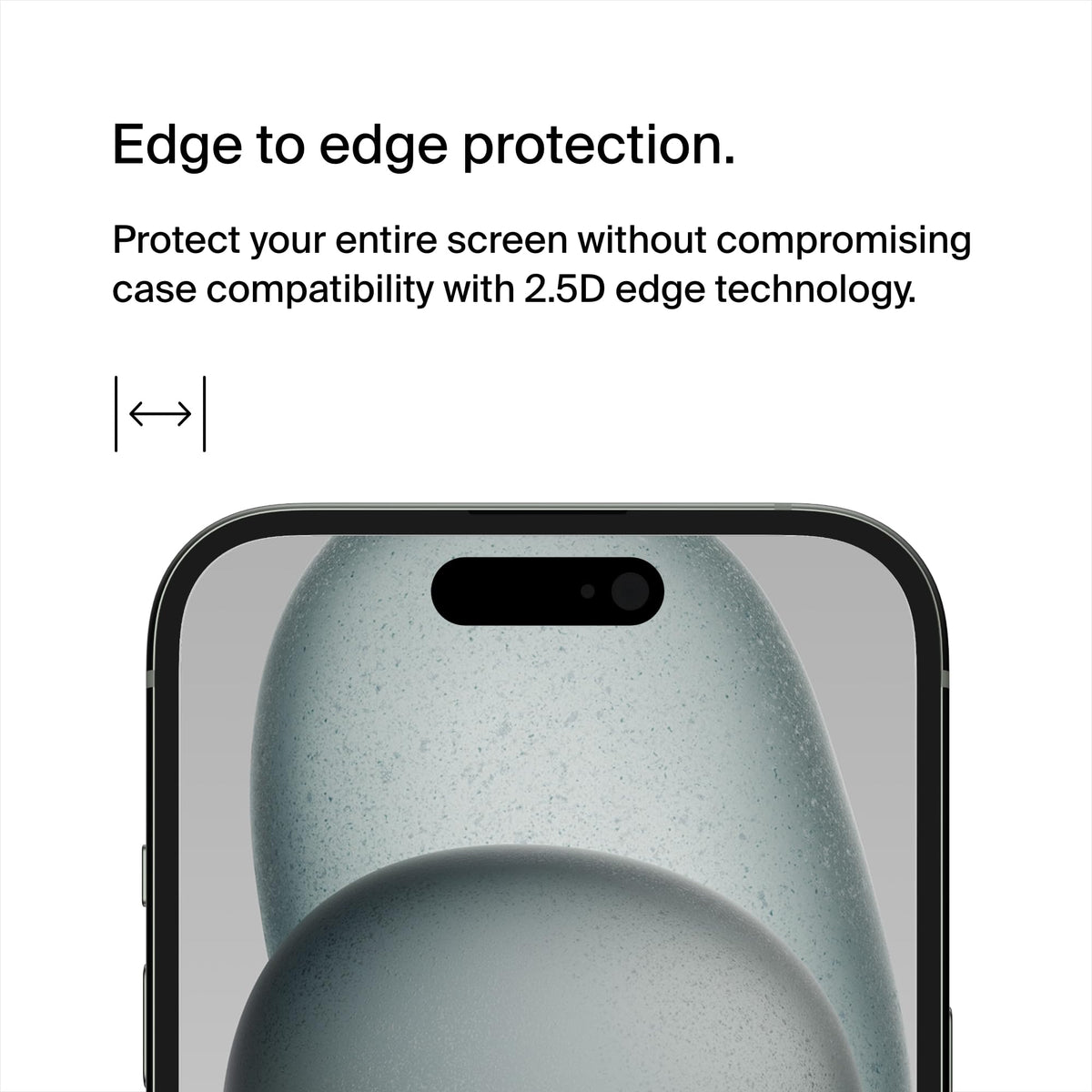 Belkin ScreenForce TemperedGlass Treated Privacy Screen Protector for iPhone 15 & iPhone 14 Pro - Slim & Scratch-Resistant - Includes Easy Align Tray for Bubble Free Application