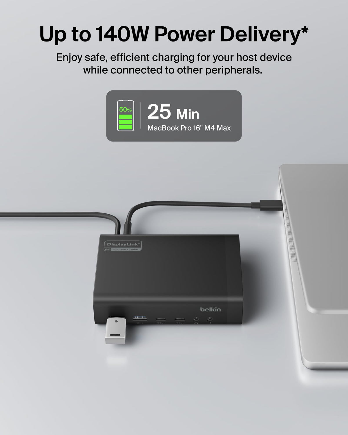 Belkin Connect 14-in-1 Docking Station 140W, Dual Display USB C Dock with 4K@60Hz Support, DisplayLink Technology - USB C Dock with 10Gbps Data Transfer, 1Gb Ethernet Port - Laptop Expansion Hub
