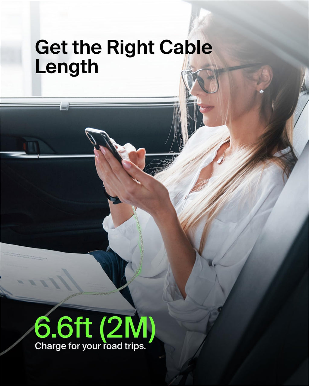 Belkin BoostCharge Braided USB C charger cable, USB-C to USB-A cable, USB type C charging cable for iPhone 16, 15, Samsung Galaxy S24, S23, Pixel, iPad, MacBook, Nintendo Switch and more - 2m, White