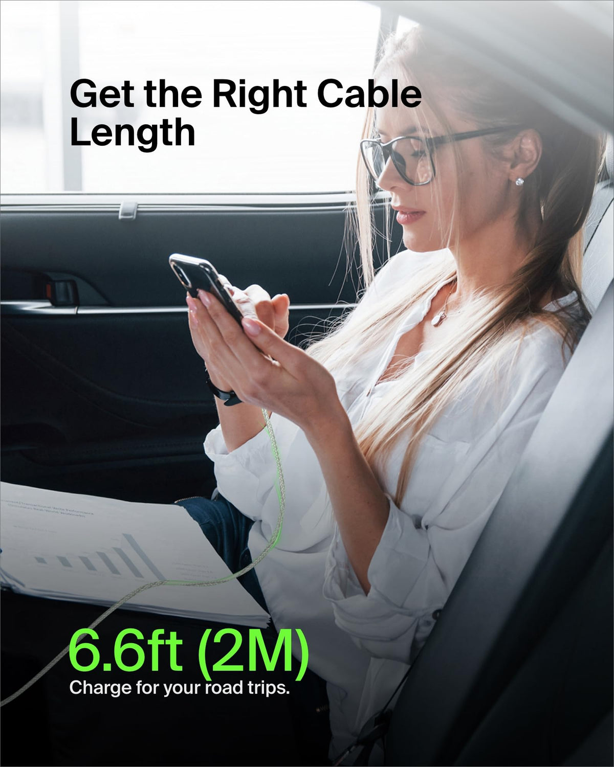 Belkin BoostCharge Braided USB C charger cable, USB-C to USB-A cable, USB type C charging cable for iPhone 16, 15, Samsung Galaxy S24, S23, Pixel, iPad, MacBook, Nintendo Switch and more - 2m, White