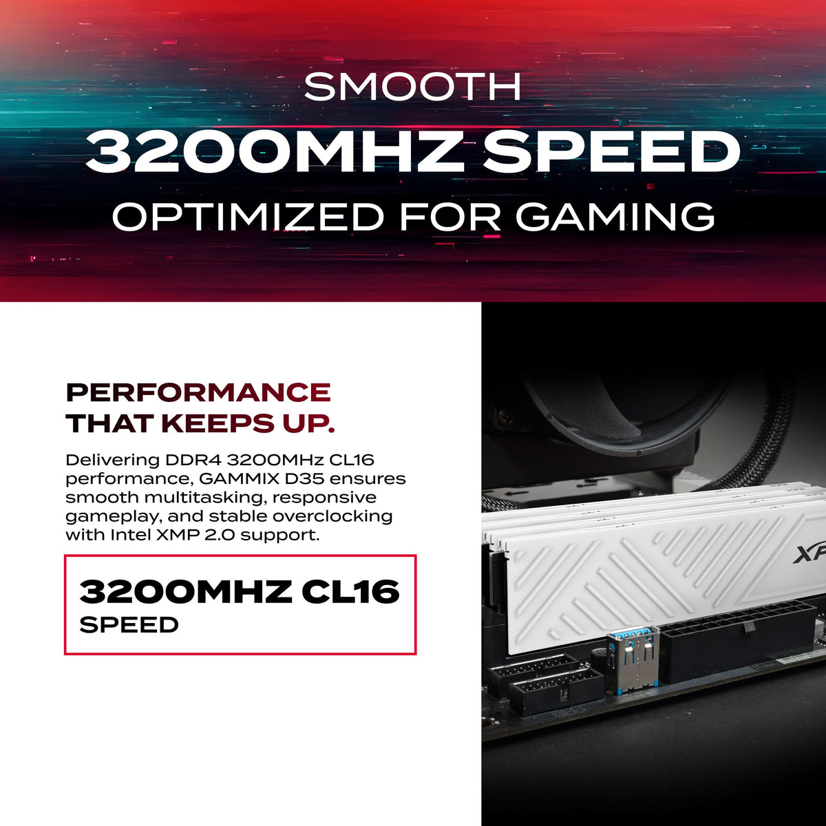 DIMM 64 GB DDR4-3200 (2x 32 GB) Dual-Kit (schwarz, AX4U320032G16A-DTBKD35, XPG Gammix D35, INTEL XMP)