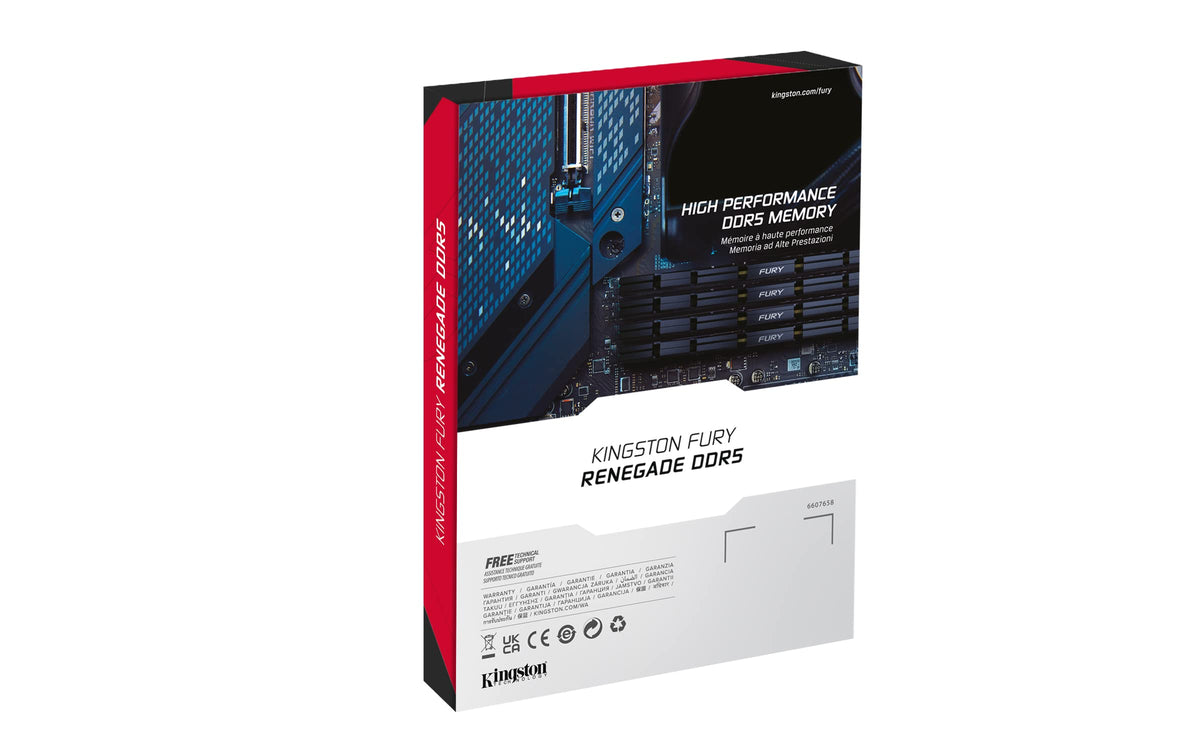 Kingston Fury Renegade DDR5 Silver/Black XMP 32GB 6400MT/s CL32 DIMM Desktop Gaming Memory (Kit of 2) - KF564C32RSK2-32