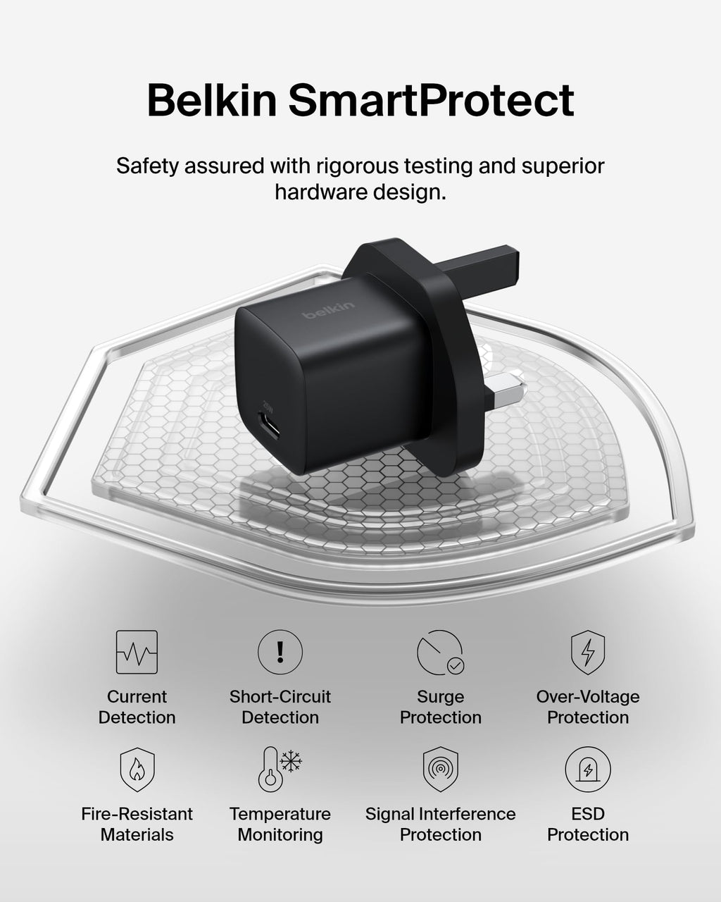 Belkin USB-C Plug 25W - USB-C Phone Charger PD 3.0 Fast Charging with PPS for Apple iPhone 17, iPhone Air, iPhone 16, Samsung Galaxy S25, Pixel 10, Nintendo Switch, & More - Black