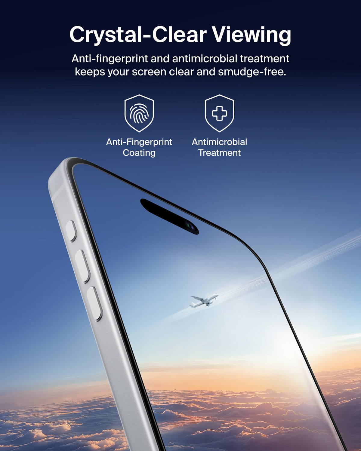 Belkin ScreenForce UltraGlass 2 Treated iPhone 17 and iPhone 16 Pro Screen Protector, scratch-resistant, 9H hardness tested glass, slim design, with bubble-free application, full screen coverage